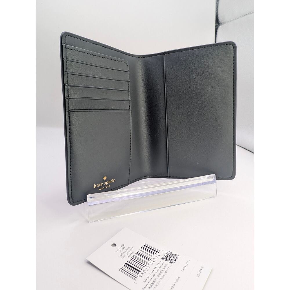Authentic Brand New with Tag Kate Spade Madison Black Saffiano Passport Holder - Picture 3 of 5